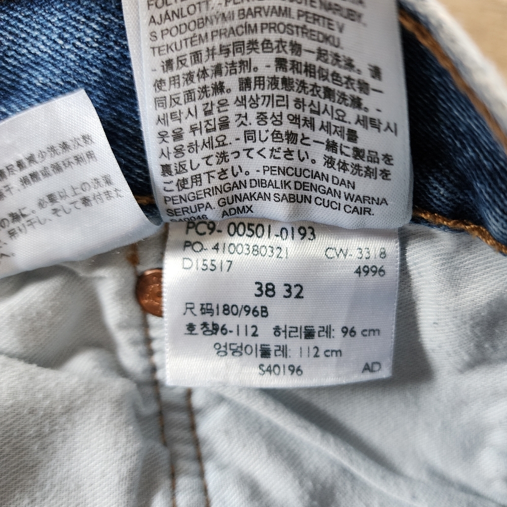 Levi's 501 Original Fit Straight Leg Blue Jeans Men's Size 38 - Picture 15 of 15